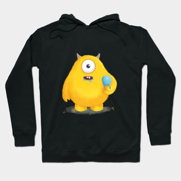 Yellow Monster Hoodie by borneoliveco